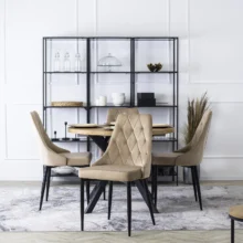 Kárpitozott étkezőszék Cork, bézs