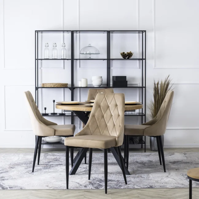 Kárpitozott étkezőszék Cork, bézs