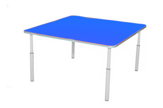 AGA állítható óvodai asztal 80×80 (1–3-as méret) – kék