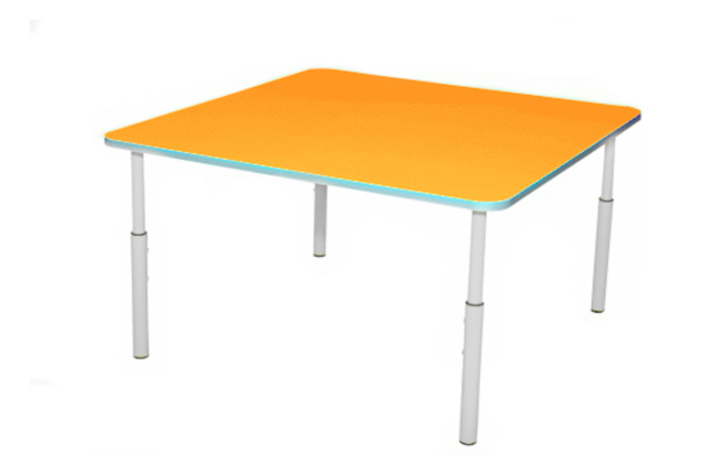AGA állítható óvodai asztal 80×80 (1–3-as méret) – narancssárga