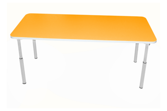 IGA állítható óvodai asztal 120×50 (1–3-as méret) – naracssárga