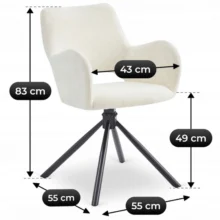 Étkezőszék FLAV, krémszínű