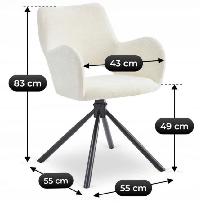 Étkezőszék FLAV, krémszínű