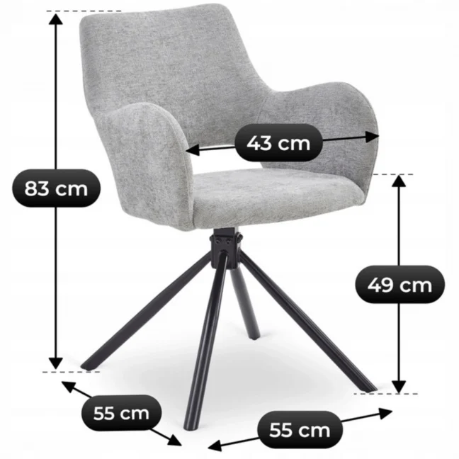 Étkezőszék FLAV, világosszürke