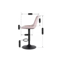 Bárszék ARCOS rózsaszín bársony/fekete