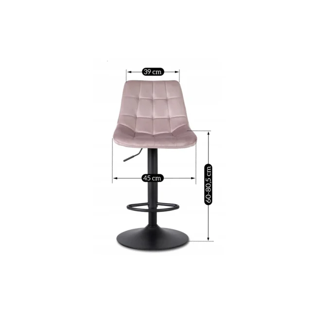 Bárszék ARCOS rózsaszín bársony/fekete