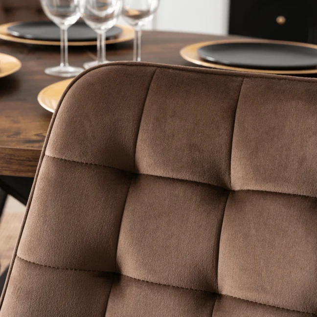 Étkezőszék RICK bársony bevonattal, barna