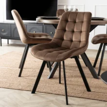 Étkezőszék RICK bársony bevonattal, barna