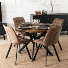 Étkezőszék RICK bársony bevonattal, barna