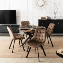 Étkezőszék RICK bársony bevonattal, barna