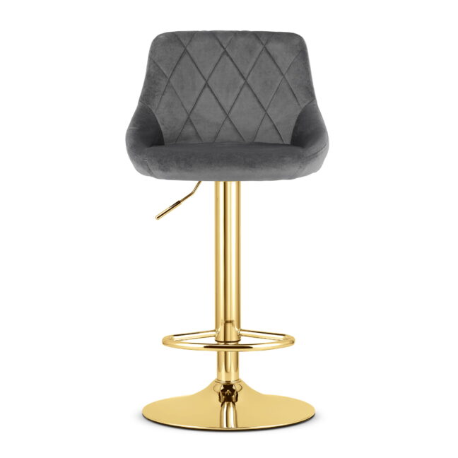 Bárszék KAST – szürke bársony / arany alap
