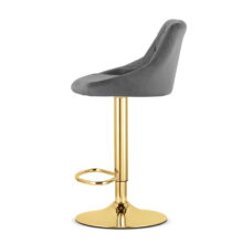 Bárszék KAST – szürke bársony / arany alap