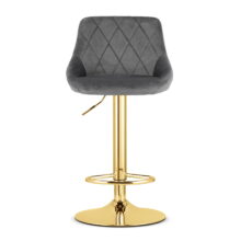 Bárszék KAST – szürke bársony / arany alap