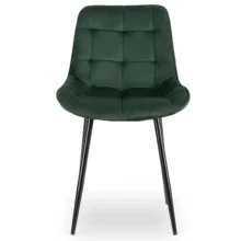 Bársony étkezőszék CHRIS zöld/fekete