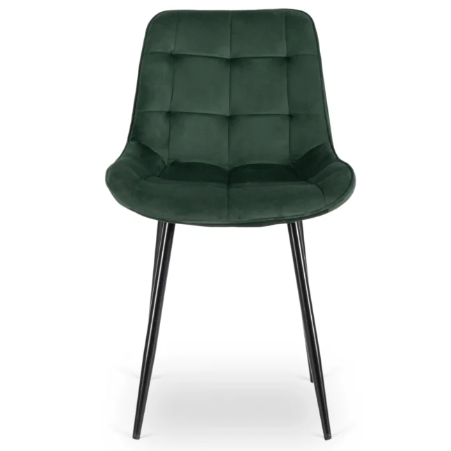 Bársony étkezőszék CHRIS zöld/fekete