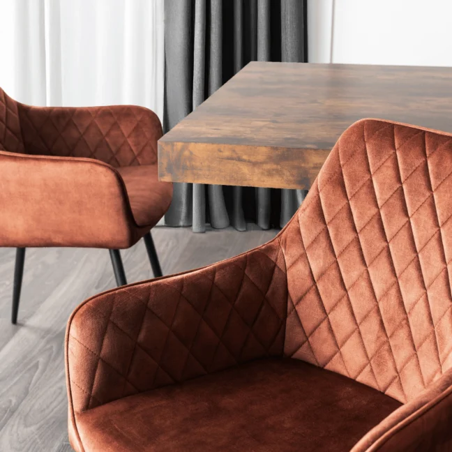 Étkezőszék BRESSO bársony, terrakotta