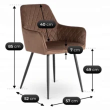 Étkezőszék BRESSO bársony, barna