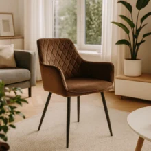 Étkezőszék BRESSO bársony, barna