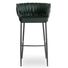 Bárszék FLORES sötétzöld bársony/fekete lábak