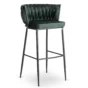 Bárszék FLORES sötétzöld bársony/fekete lábak
