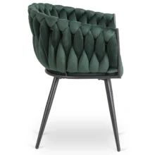 Glamour étkezőszék ELENA sötétzöld bársony/fekete lábak