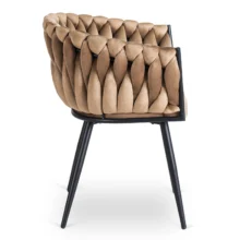 Glamour étkezőszék ELENA bézs bársony/fekete lábak