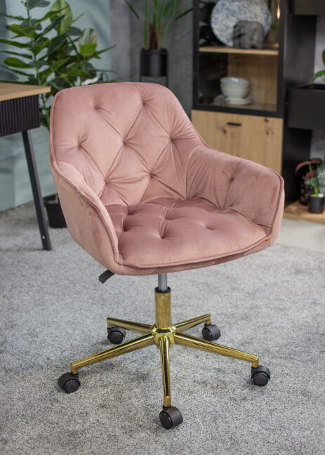 Irodai forgószék LARGO – rózsaszín/arany