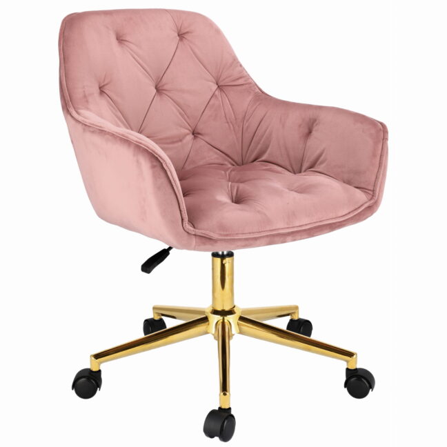 Irodai forgószék LARGO – rózsaszín/arany