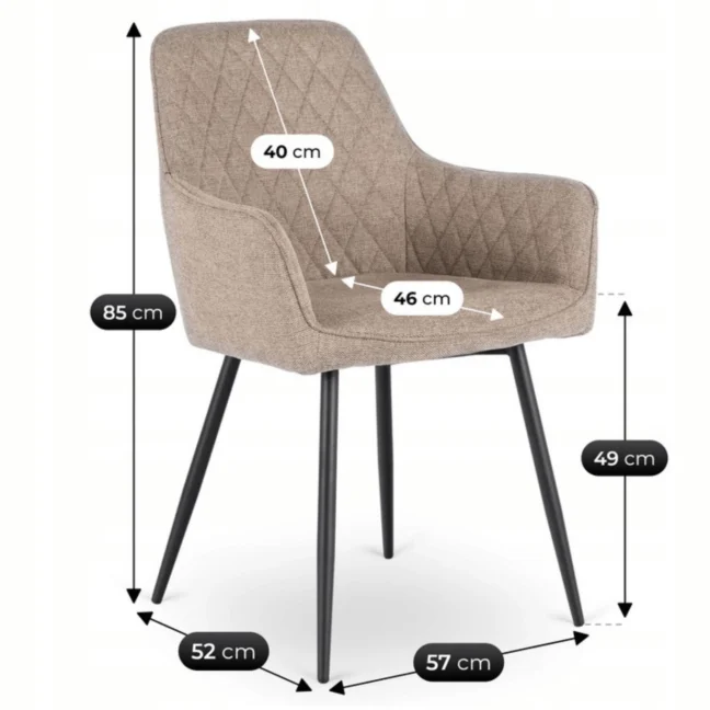 Étkezőszék BRESSO szövet, bézs