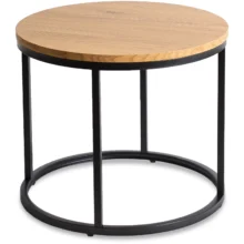 LELLA kör alakú dohányzóasztal, arany tölgy/fekete