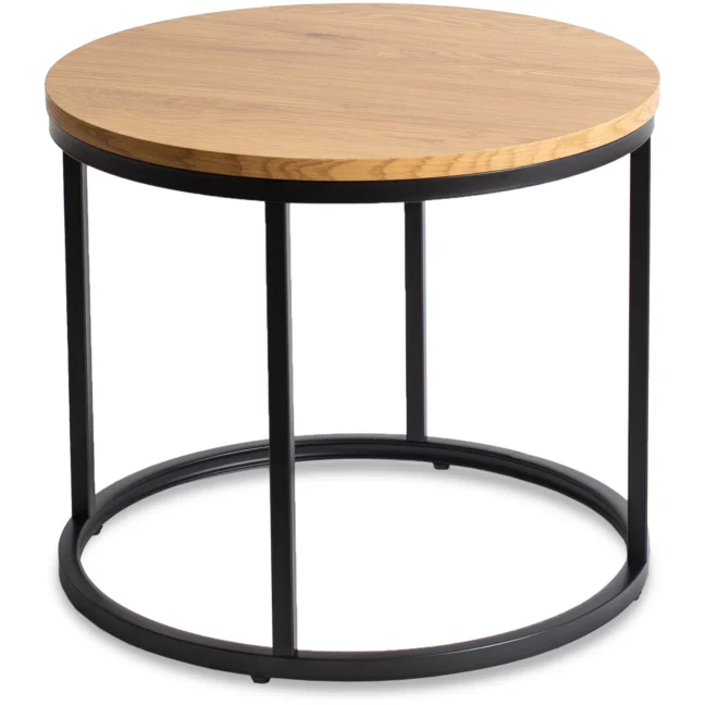 LELLA kör alakú dohányzóasztal, arany tölgy/fekete