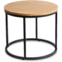 LELLA kör alakú dohányzóasztal, arany tölgy/fekete