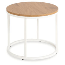 ANN kör alakú dohányzóasztal, tölgy/fehér