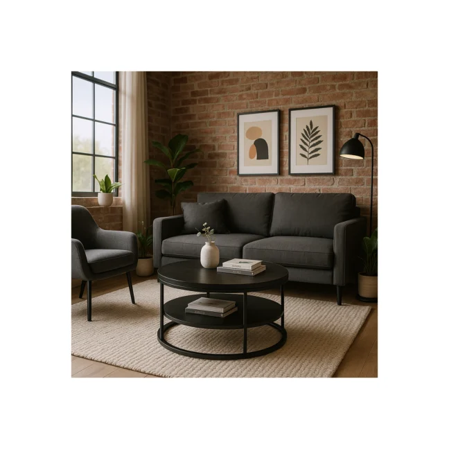 BEST dohányzóasztal – modern loft stílus fekete/fekete