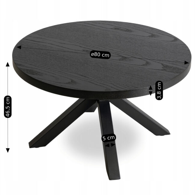 LINCOLN dohányzóasztal – fekete