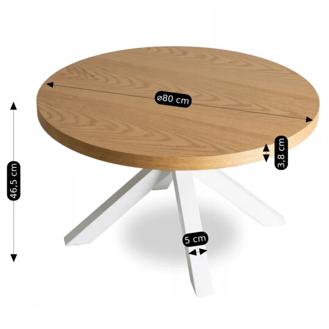 LINCOLN dohányzóasztal – arany tölgy/fehér