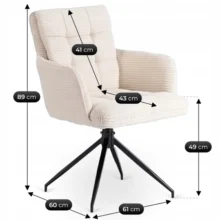 Akita forgó étkezőszék, krémszínű