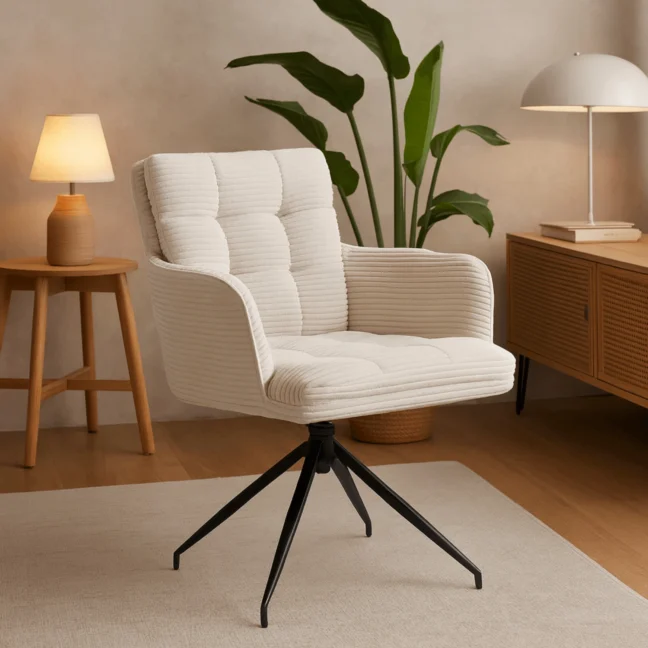 Akita forgó étkezőszék, krémszínű