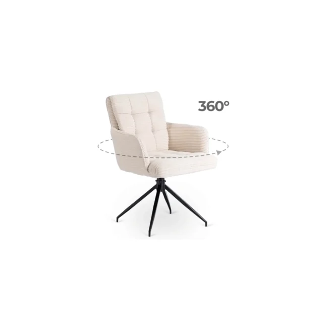 Akita forgó étkezőszék, krémszínű