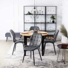 Étkezőszék LUCKY szürke bársony/fekete