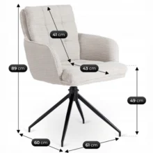 Akita forgó étkezőszék, világosszürke