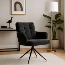 Akita forgó étkezőszék, fekete