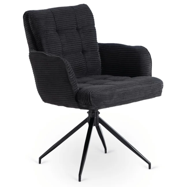 Akita forgó étkezőszék, fekete