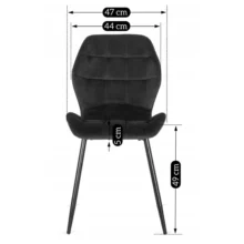 Étkezőszék LUCKY fekete bársony/fekete