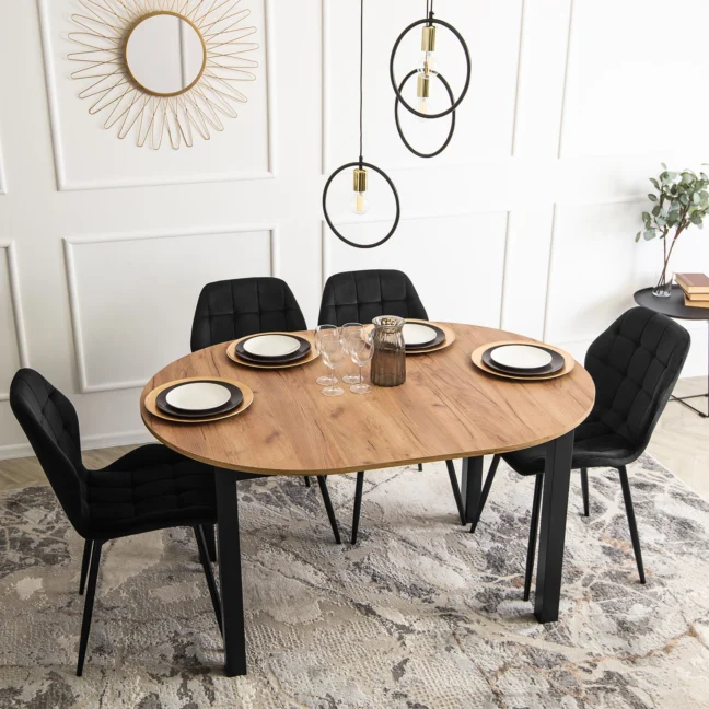 Étkezőszék LUCKY fekete bársony/fekete