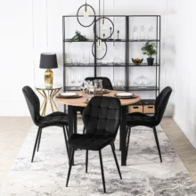 Étkezőszék LUCKY fekete bársony/fekete