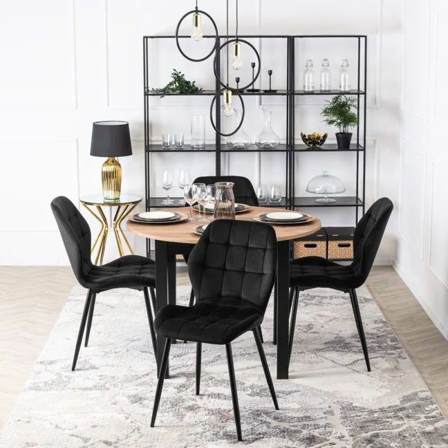 Étkezőszék LUCKY fekete bársony/fekete