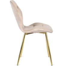 Étkezőszék LUCKY krémszínű bársony/arany lábak