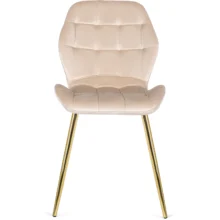 Étkezőszék LUCKY krémszínű bársony/arany lábak