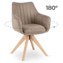 LEMON forgó étkezőszék, bézs natúr lábakkal